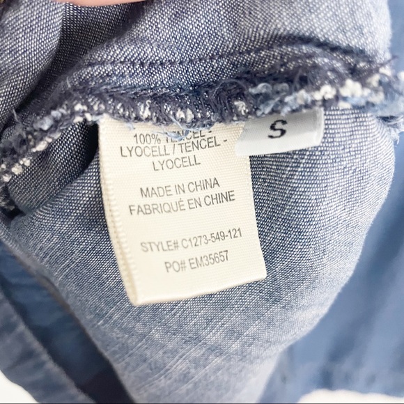 Cloth & Stone Women's Acata Chambray Denim Tunic Dress Boho Size Small - Picture 10 of 12